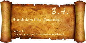 Bendekovits Amanda névjegykártya